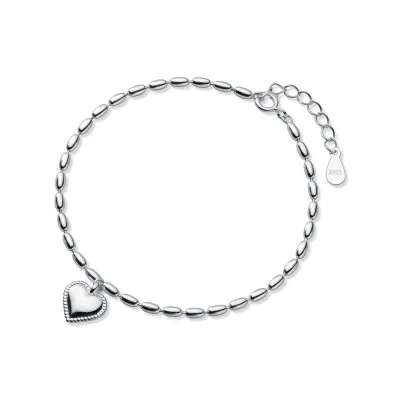 

Fashion Women Bracelets Bangles With Heart Pendant Sterling Sliver Bracelets