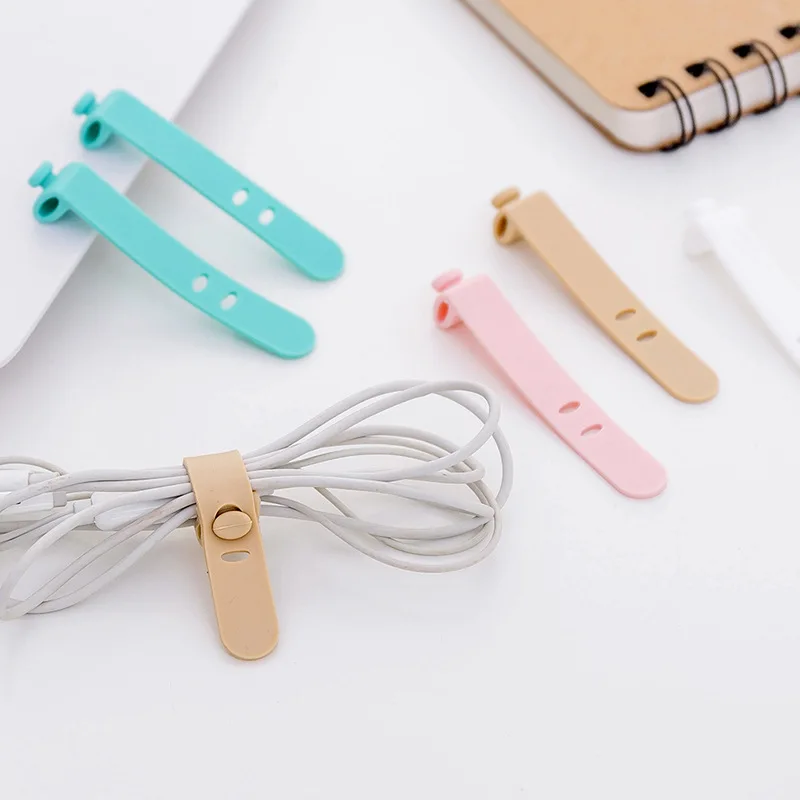 

4 Pcs/set Multipurpose Desktop phone Cable Winder Earphone clip Charger Organizer Management Wire Cord fixer Silicone Holder, As the picture