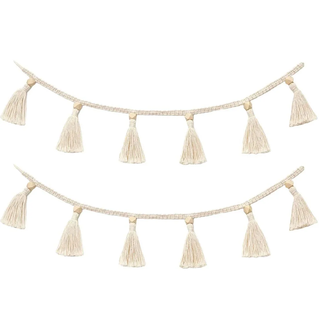 

Bohemian Cotton Knitted Tassel Lace Children's Room Decoration Wall Basket Decoration Hanging, Customized color