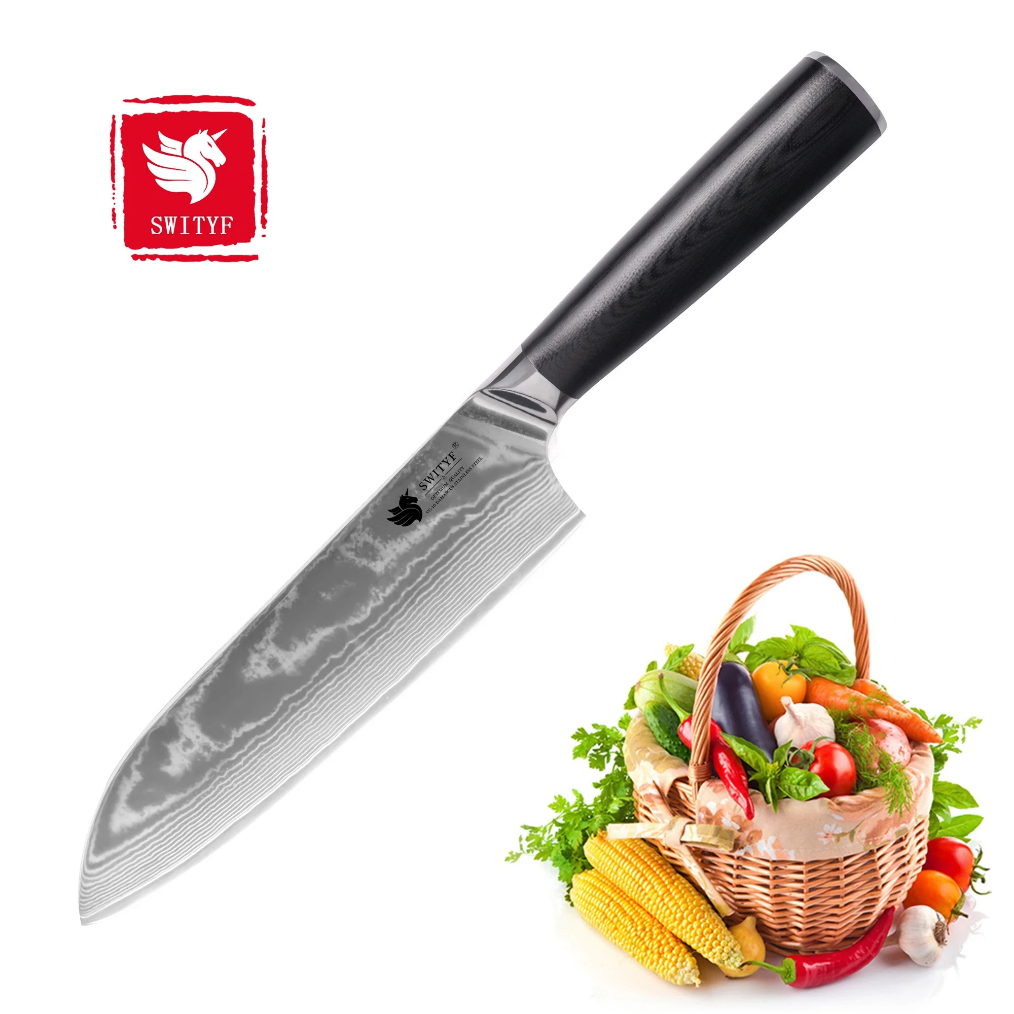 

High-end Professional Santoku Chef Knife Japanese Damascus Santoku Knife Kitchen Santoku Knives