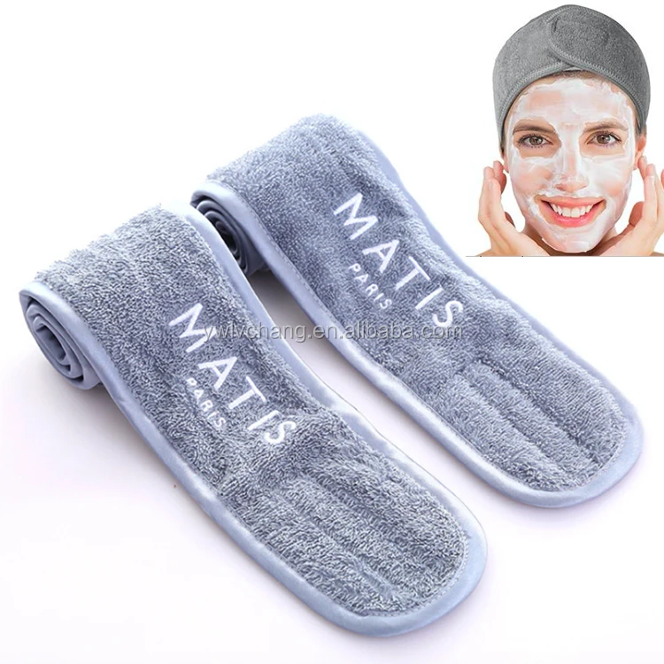 Double Adjustable Terry Fabric Salon Spa Headband With Custom