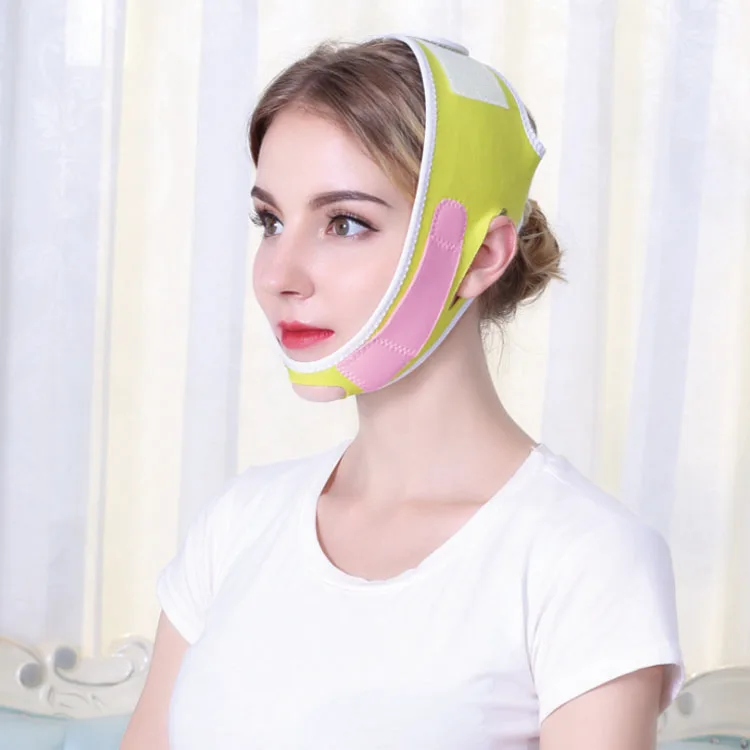 

Face Slim V-Line Lift Up Mask Cheek Chin Neck Slimming Thin Belt Strap Beauty Delicate Facial Thin Face Mask Slimming Bandage, Yellow