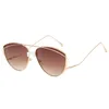 Fashion net red with the personality multicolor irregular round face metal large frame women's sunglasses