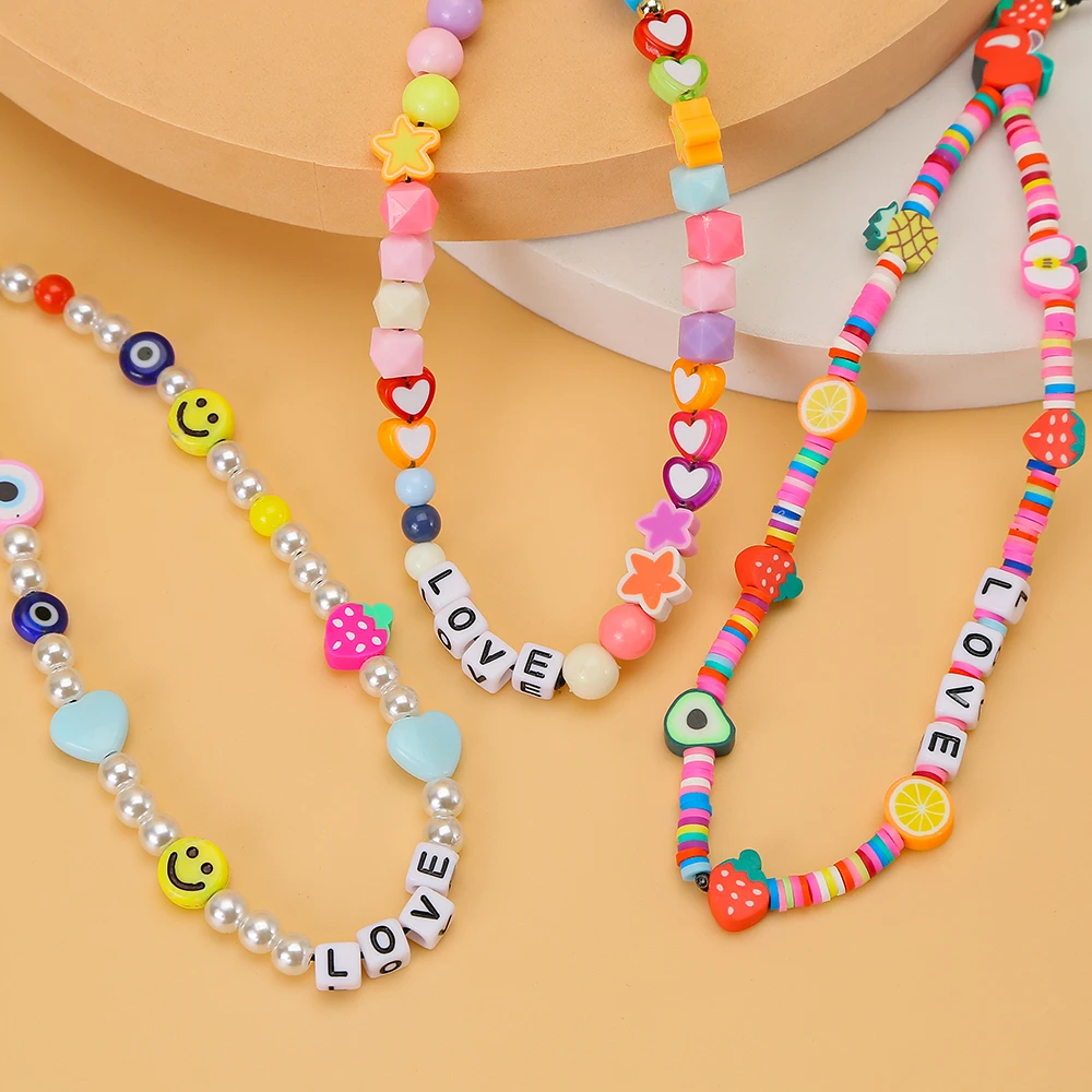 

2021 Colorful Acrylic Bead Mobile Phone Chain Cellphone Strap Anti-lost Lanyard For Women Hanging Cord Summer decorate Jewelry, As shown
