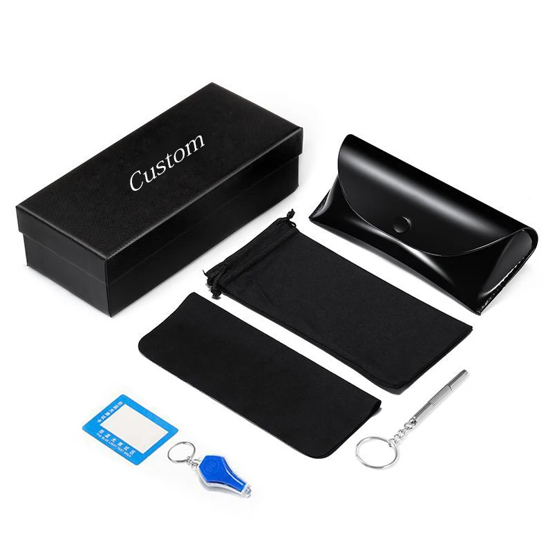 

wholesale designer sunglasses foldable printed box custom logo packaging pouch case