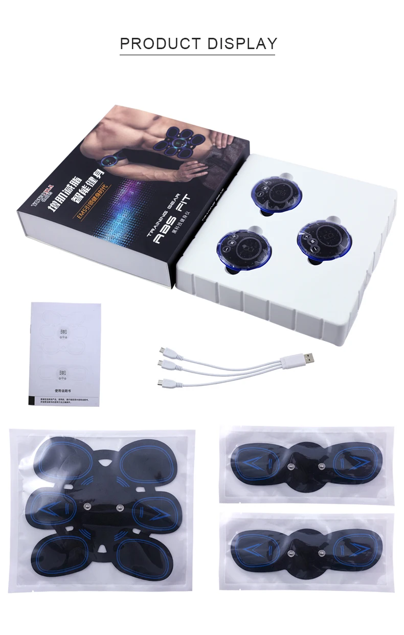 Abs Tens Electric/electrode Muscle Stimulator Ems Gel Pads Electrical