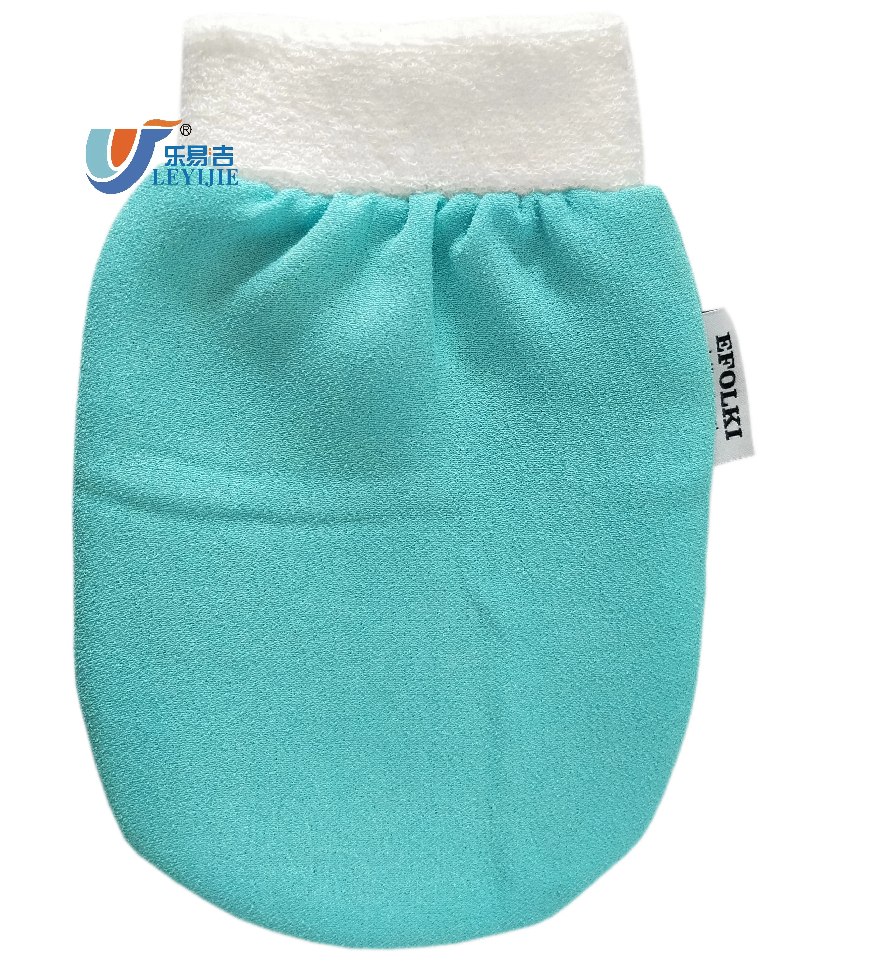 

High Quality Cotton Elastic Band 200D Double Viscose Exfoliating Bath Gloves Shower Skin Care Back Body Scrub Cleaning Massage