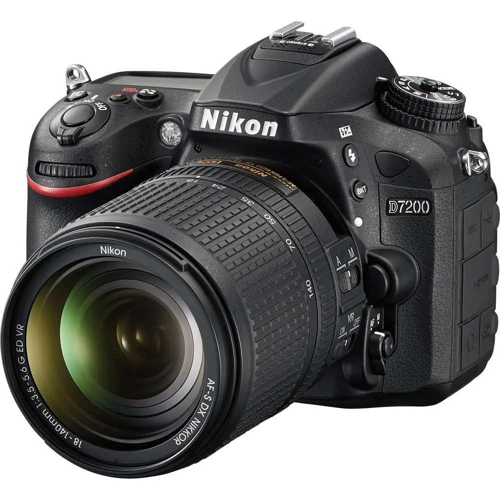 Nikon D7200 Digital SLR Camera KIT 18-140mm f/3.5-5.6G ED VR DX Lens (Black)