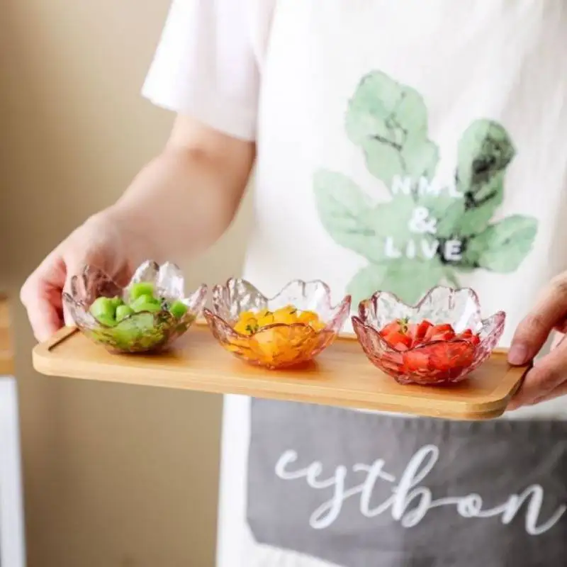 

Cherry sauce dish glass small plate Japanese-style hammer head pattern cherry blossom small vinegar dish, Pink