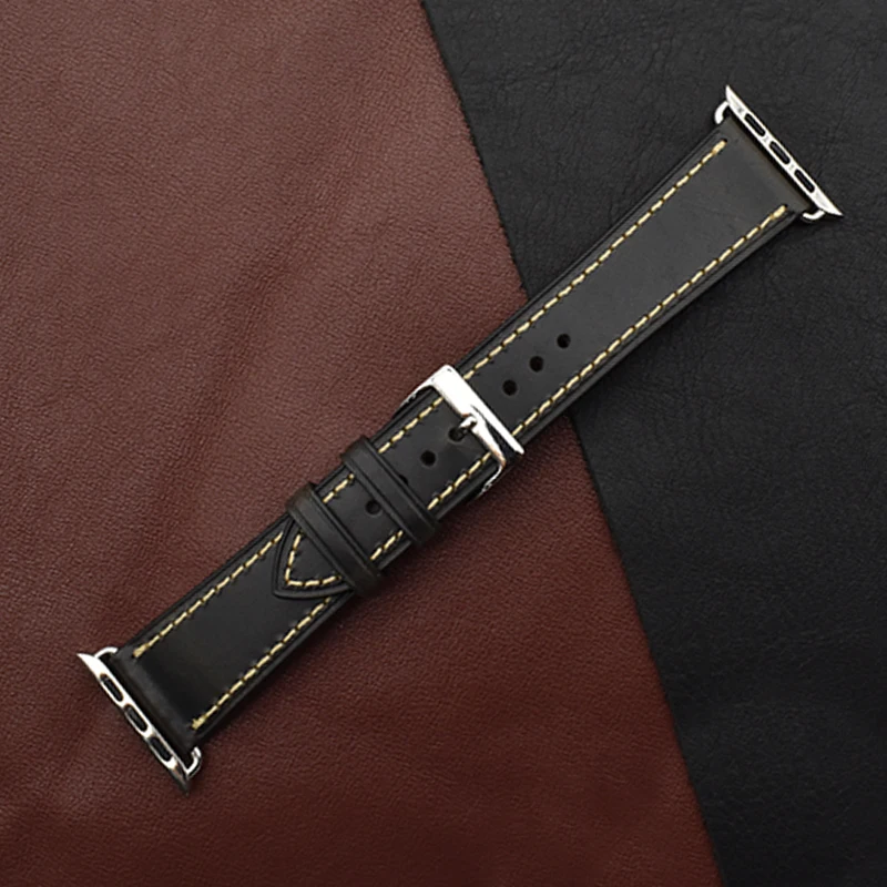 

For Apple Watch Band 41mm 45mm, Leather Band Watch Smart Watch Strap, Black/red/blue/green/coffee/brown