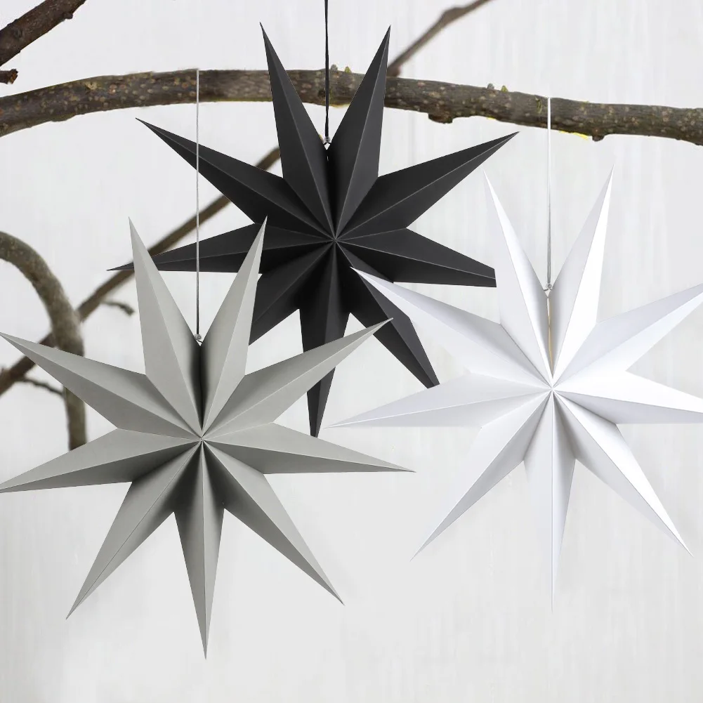 

Christmas Wholesale 60cm Hanging Pendant Paper Star Lanterns 3D Nine Pointed Star Stars for Wedding Birthday Party Decoration