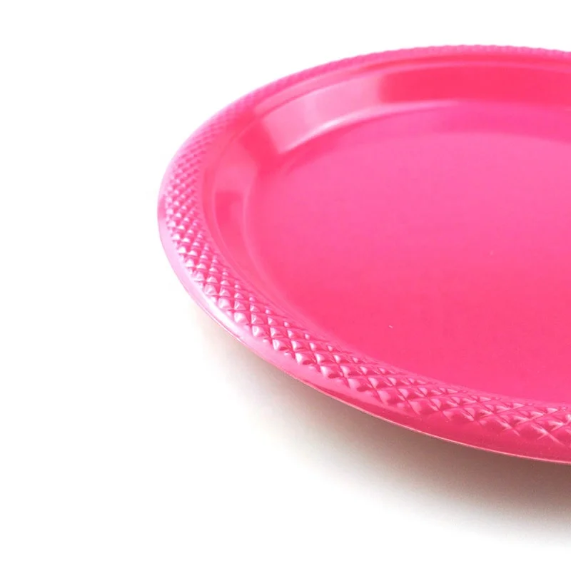 
Biodegradable Colorful Plate 7 Inch Plastic Round Dinner Plate Hot Sell 