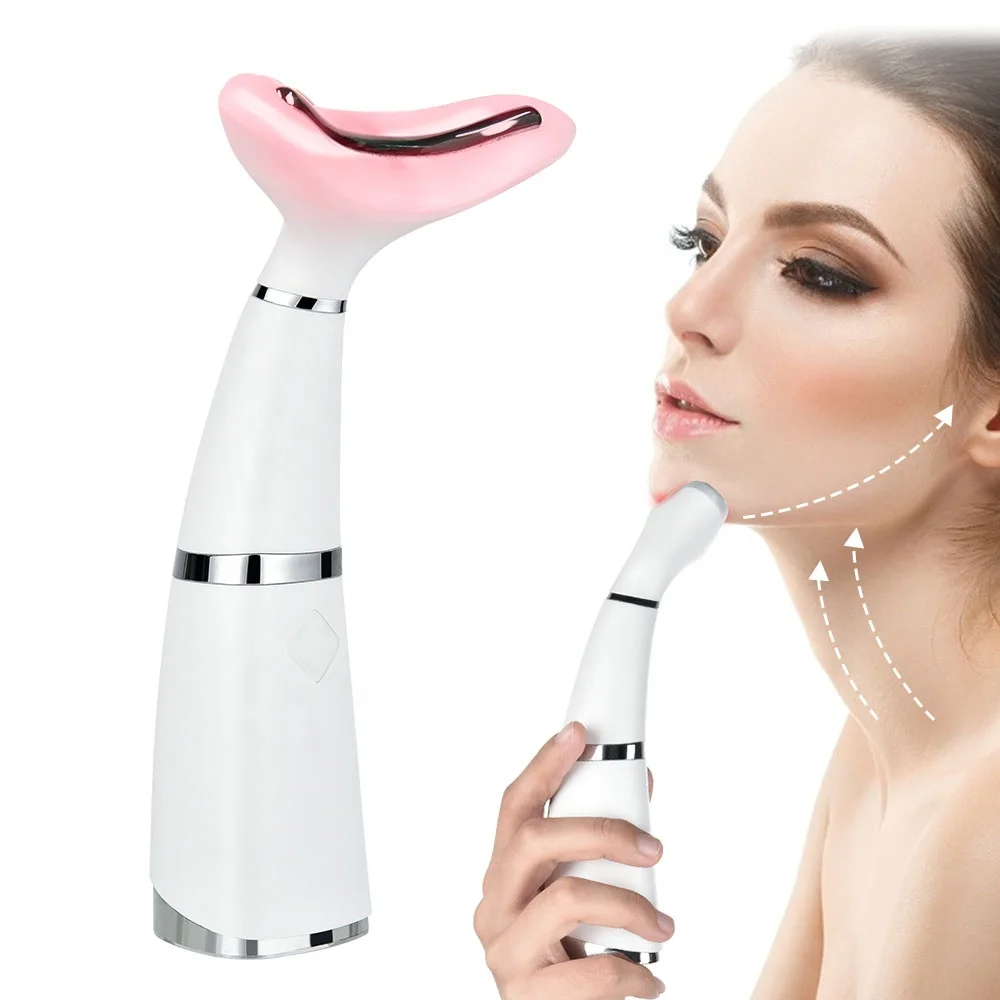 

IPL Sonic High Frequency Hot and Cold Vibration LED Phototherapy Skin Tightening Neck Care Device, White