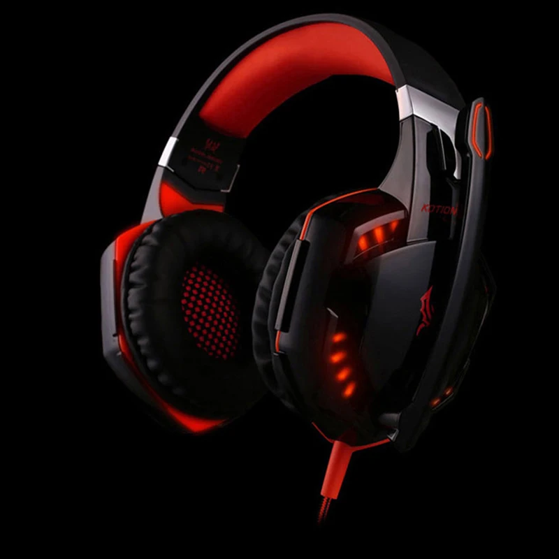 

Best Sales Wired Stylish 3D Stereo Waterproof Headband Gaming Headset Noise Cancelling Mic, Blue,orange,black+red