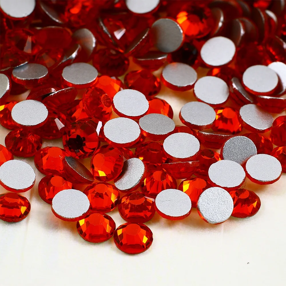

Light siam color non hotfix crystal rhinestones for wedding dresses