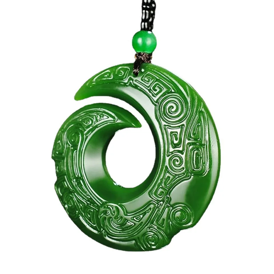 

Sailing Jewelry Crystal Round Necklace Jade Necklace Green Jade Necklace