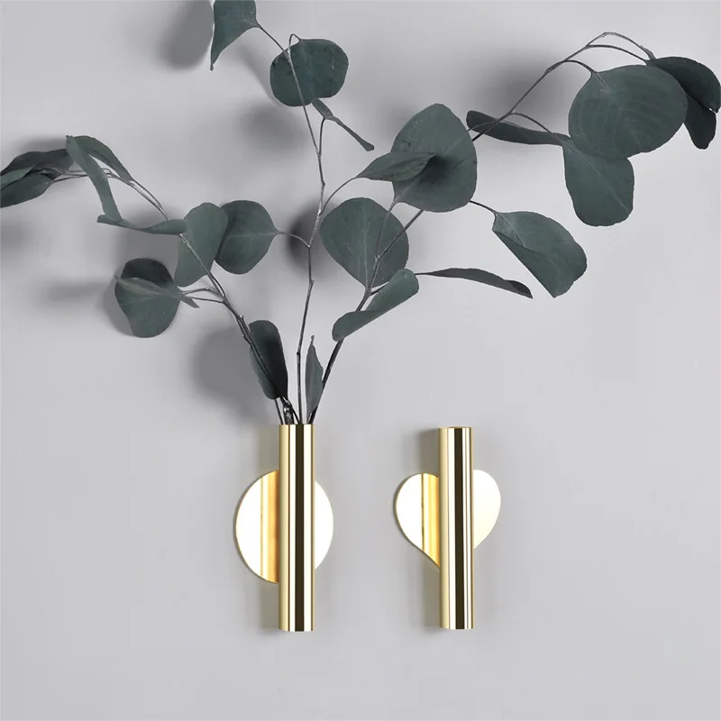 

Nordic Style Metal Flower Vase Gold Vase For Wall Deco