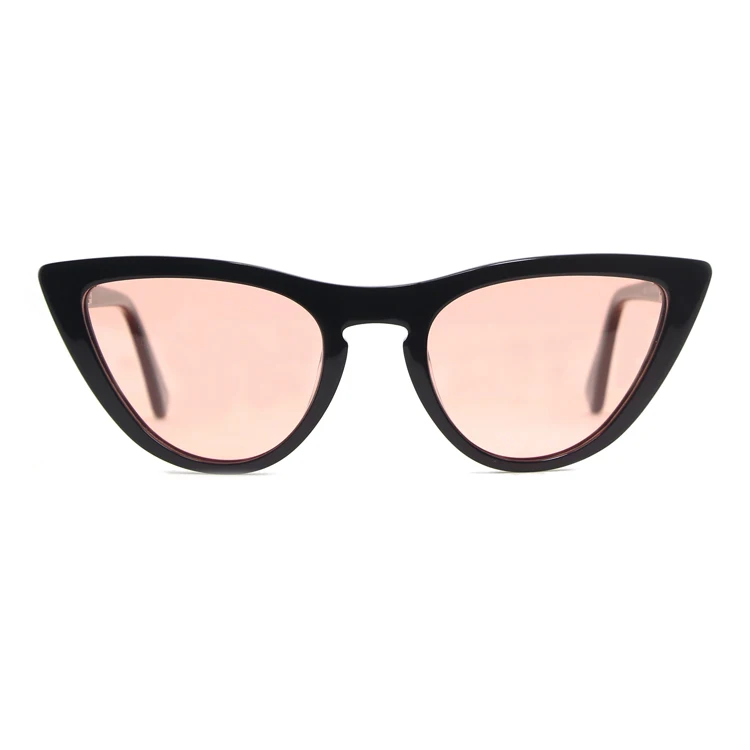 

95223 Black Frame Cat Eye Acetate Polarized Female Sunglasses