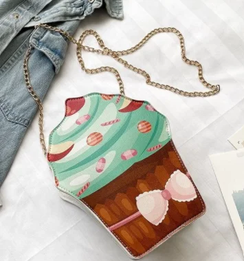 

2021 summer new chain ice cream shape leather crossbody bag women's single shoulder handbag, Customizable
