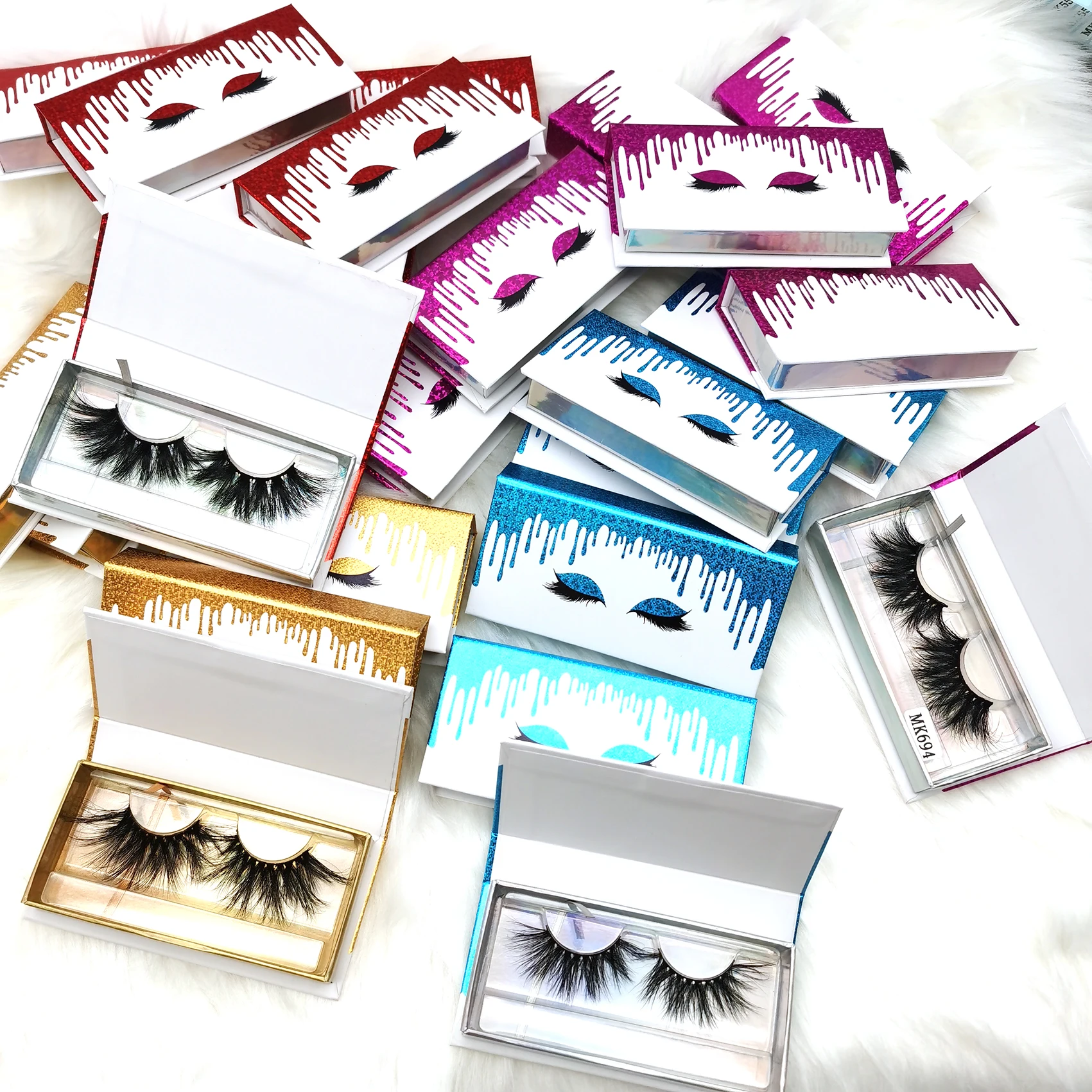 

Beautykaisen Custom Label Eyelash Box private label eyelash packaging box stock eyelash box, Custom color