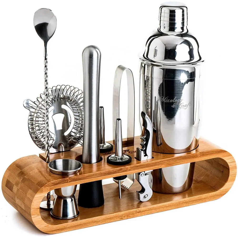 
Factory Customized Stainless Steel Cocktail Shaker 24oz Martini Boston Shaker Bartender Kit 