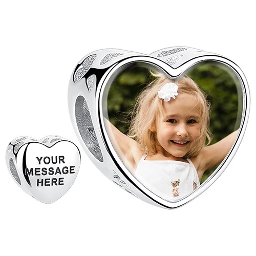 

Personal Custom Photo Charm 925 Sterling Silver Jewelry Original Engrave Beads Charms For Jewelry Making