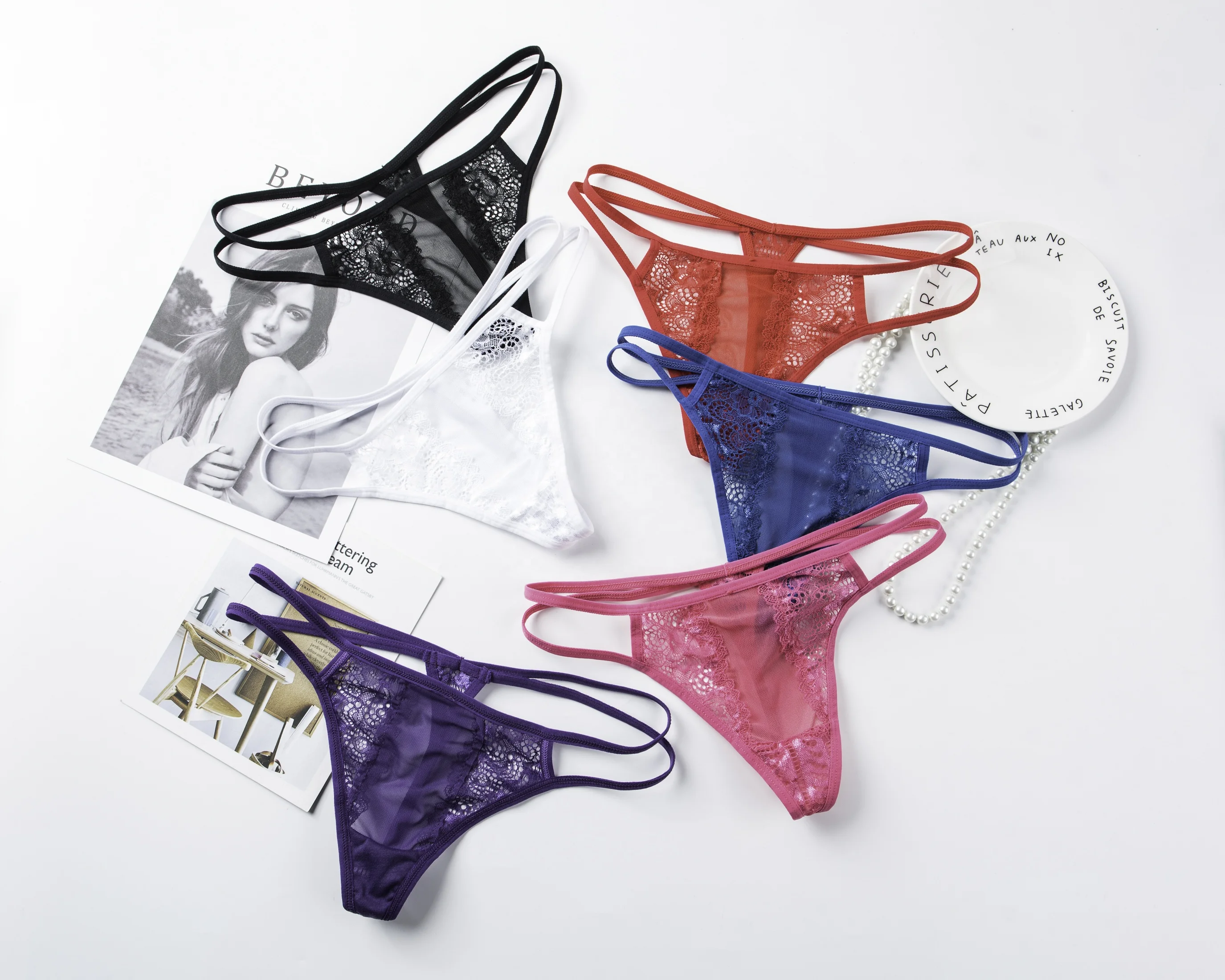 

new style solid color lace transparent t-back low waist and g string little girls sexy thongs