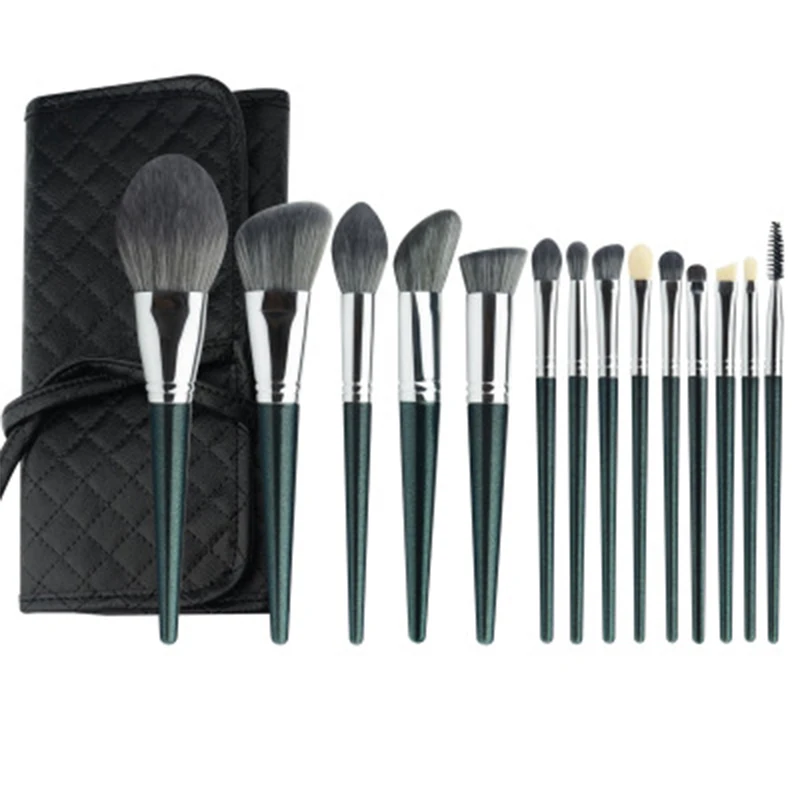 

HXT-038 14pcs new arrival wholesale makeup brush set eyeshadow make up brushes with leather bag private label
