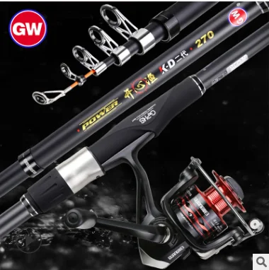 

5.4m 99% carbon Portable Telescopic Fishing Rod with Spinning Reel Combo fishing tackle sea rod