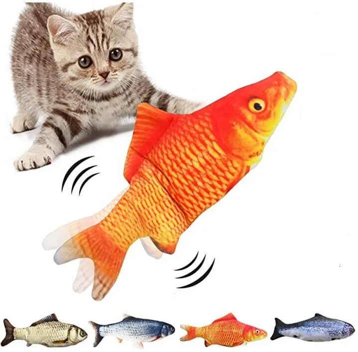 

Simulation Electric Doll Fish Dancing Moving Fish Funny Interactive Pets Toys USB Charging Gifts for Cat