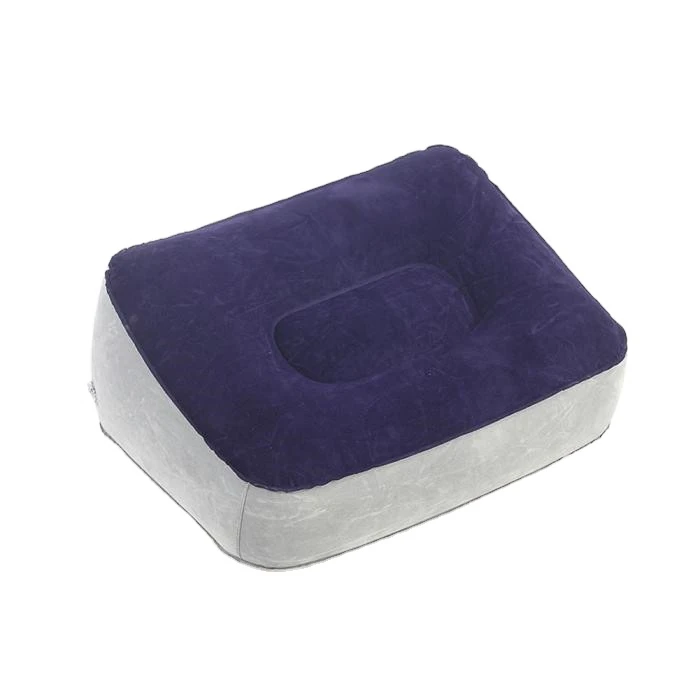 

Outdoor Use PVC inflatable travel foot rest pillow, Black