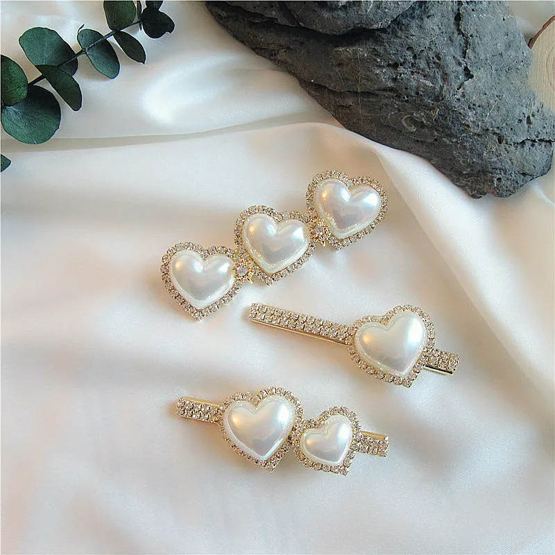 

OUYE Wholesale fashion women pearl hair clips accessories korean hairpin Imitation pearl hair pin diamond hair clips girls, Colorful