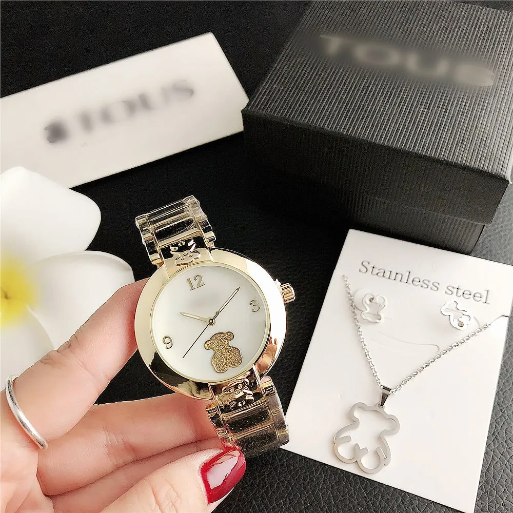 

Watch Packing Bracelet Fashion Women Luxury quartz analong fashion Wrist lady Wristwatches set come with gift Boxes Case