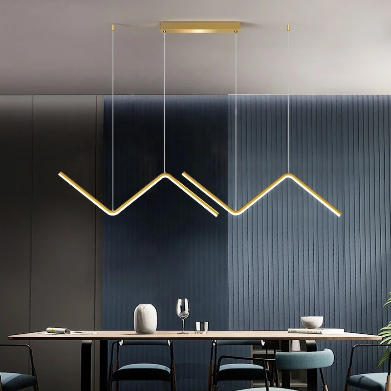 Golden Modern 28W LED Pendant Light Silica Gel Crystal Chandelier for Office Bedroom Kitchen Island Home Decor