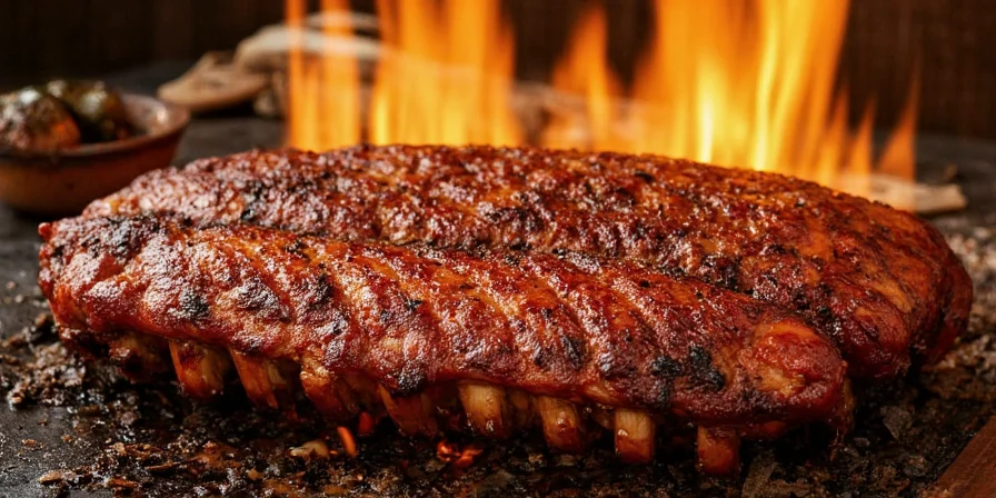 Glazed baby back ribs on a plate