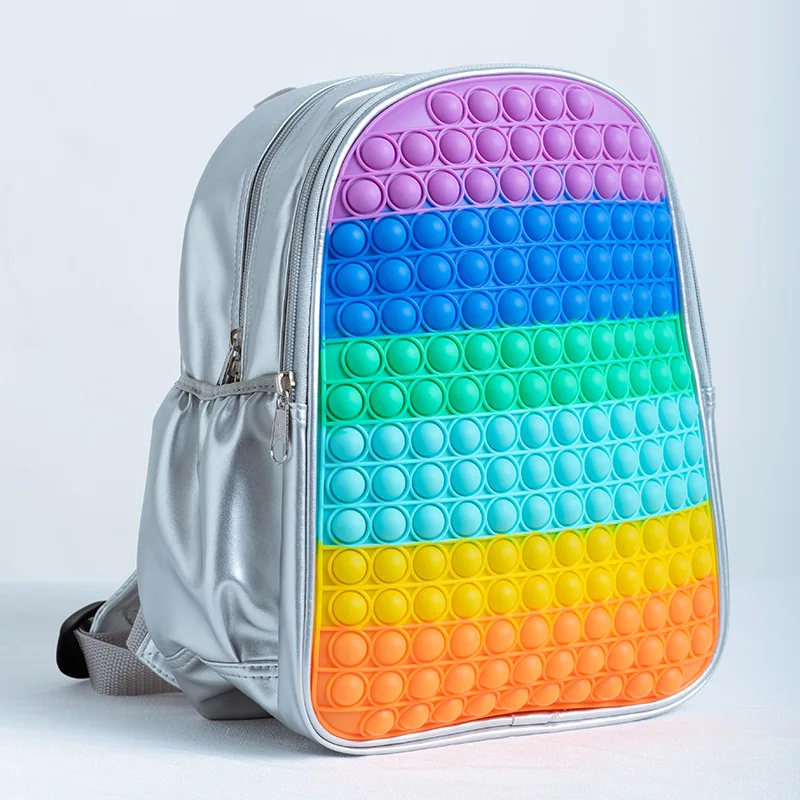 

12 inch mochila pop-it backpack school bag bookbag, As show
