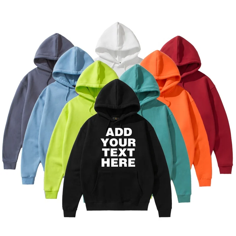

Wholesale Mens Blank Plus Size Hoodies Custom Embroidery Printing 100% Cotton Pullover Custom Hoodies, Custom colors
