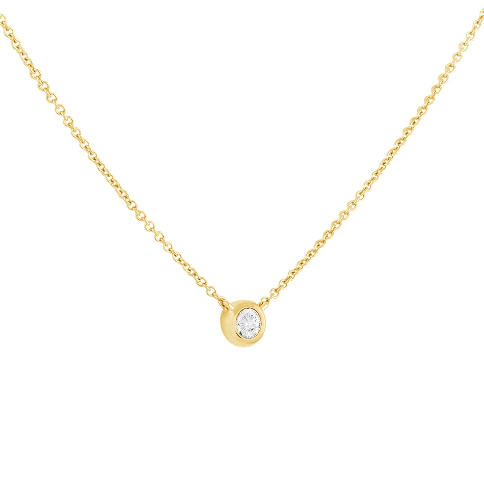 

classic 925 sterling silver fashion necklace for women high polish 14K gold vermeil gold diamond pendant necklace