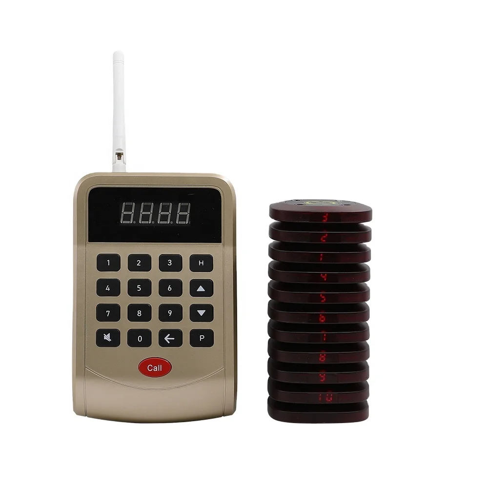 

waterproof 500meters 10 pagers restaurant queuing calling wireless paging system
