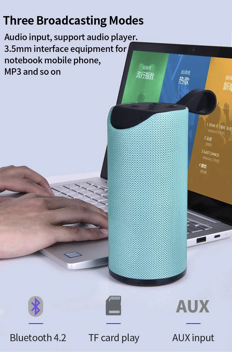 113 round wireless speaker with USB/TF slot - ANKUX.COM