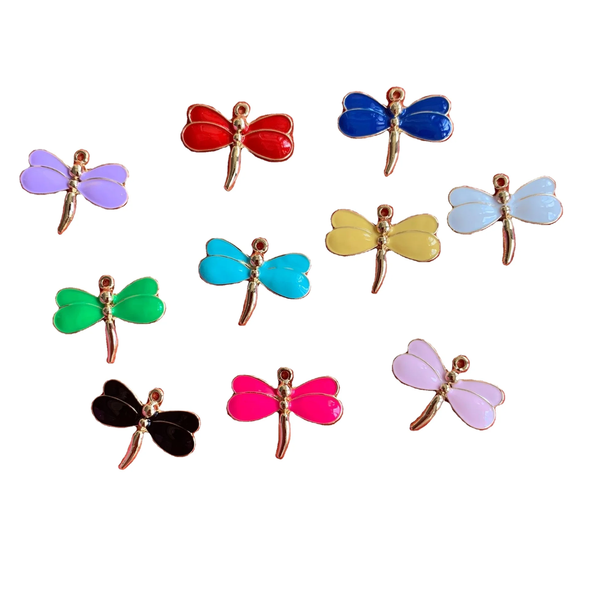 

cute color enamel metal dragonfly charms DIY animal insect metal dragonfly charms for jewelry making hot dragonfly charms