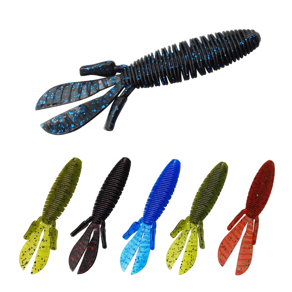 

ESFISHING 6pcs MD BOMB Craw 95mm 6g soft plastic bait sea fishing lures trout lure