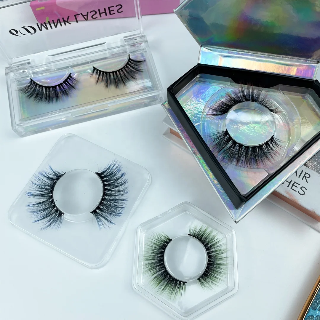 

False color Eyelashes Eye Lashes Natural Handmade Reusable Sexy Funny 3d5d6d full strip Colorful Eyelashes
