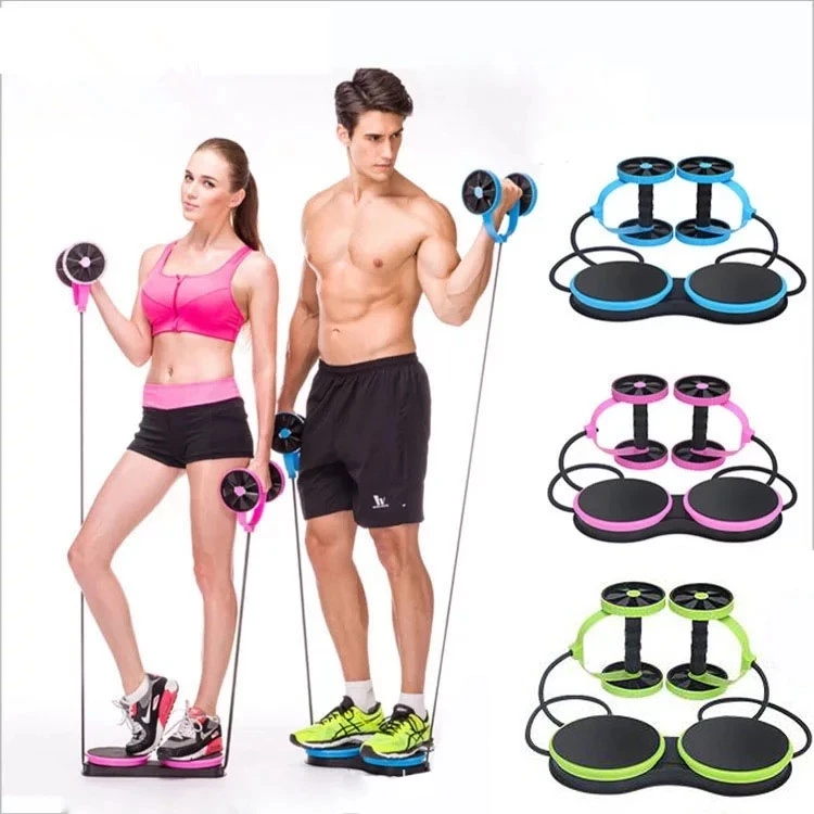 

ActEarlier Abdominal Muscle Exerciser Relaxed Fitness Gym Equipment Multi-Function Fitness Equipment Abdominal Double Rolling, Green, blue, red, black,or oem