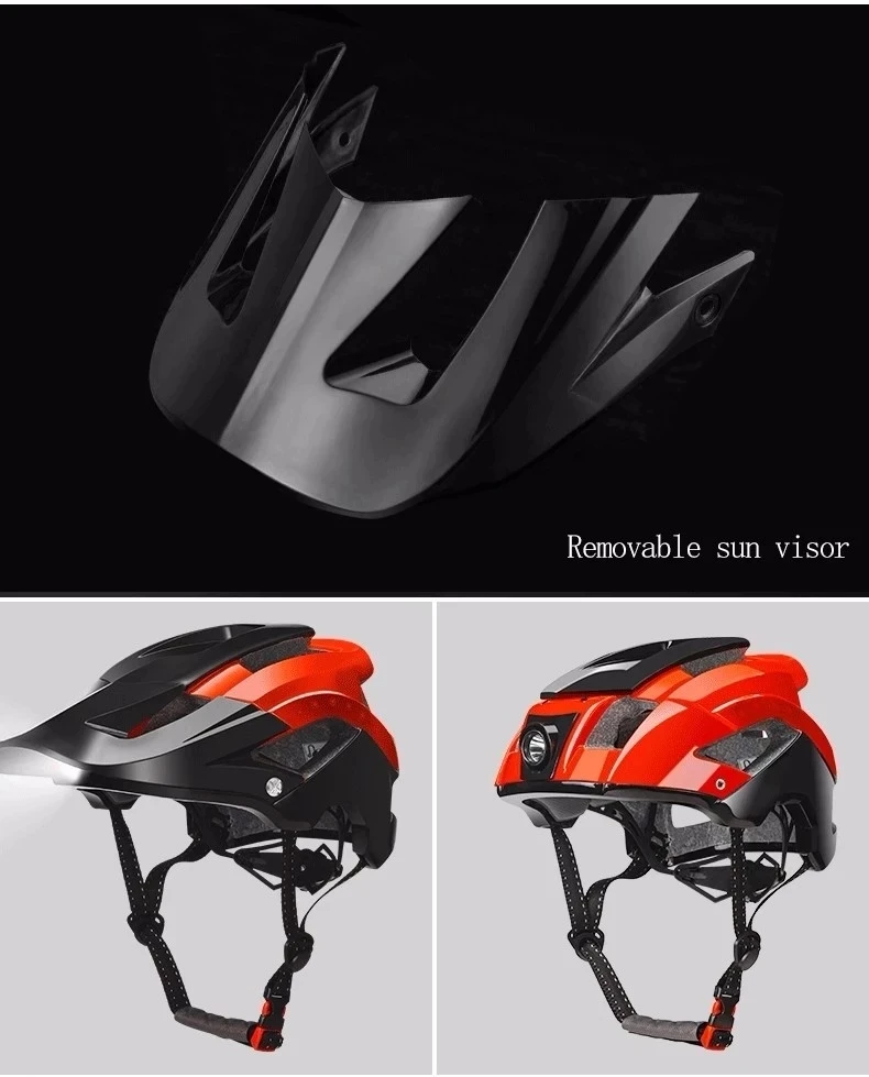 Rockbros Bike Helmet For Riding Headlamp Cycling Helmet Bicycle Led Sports Safety Mtb Bike Cap