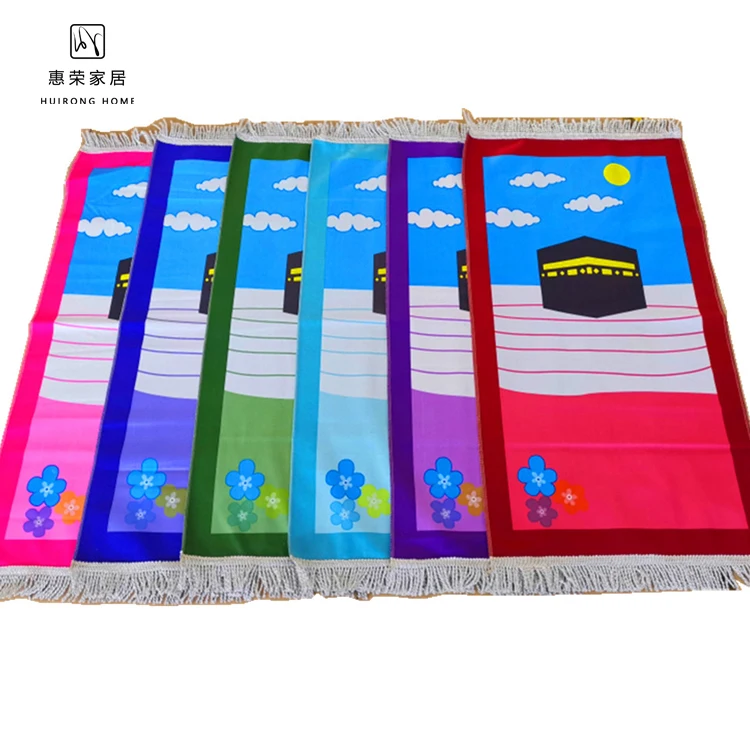 

islamic portable prayer mat Kids Sajadah Custom Islam Muslim Pocket Musallah Educational Prayer Mat