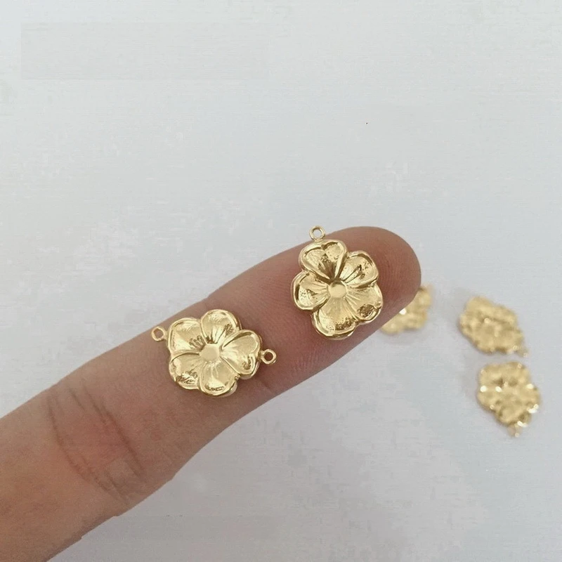 

Fashion Real Gold filled Flower Jewelry Charms for Bracelet Making