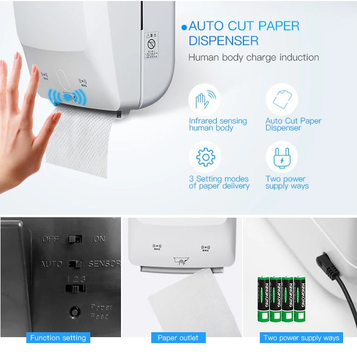 Svavo Automatic Paper Towel Dispenser Touchless Black Color Auto Tissue