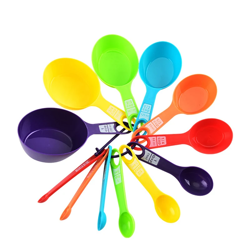 

Best Selling 12 Pieces Set colorful plastic measuring spoons for Kitchen