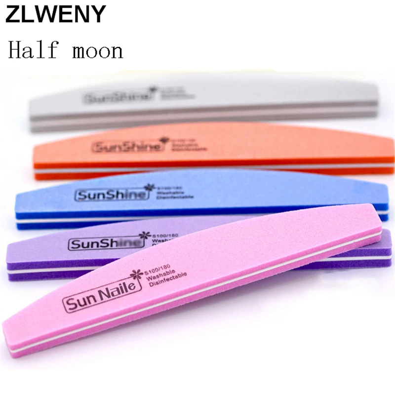 

10 Pcs/Lot Wholesale 100/180 Washable Good Quality Meniscus Style Art Manicure tool
